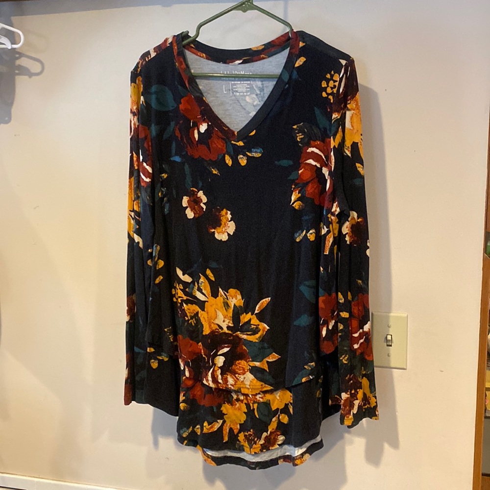 Latched Mama fall floral long sleeve nursing access too